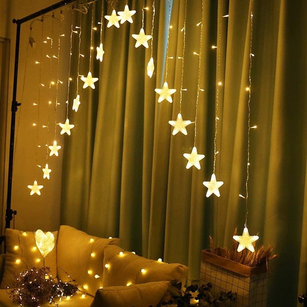 Star lights, Christmas lights, hanging curtain 4m 136 LED