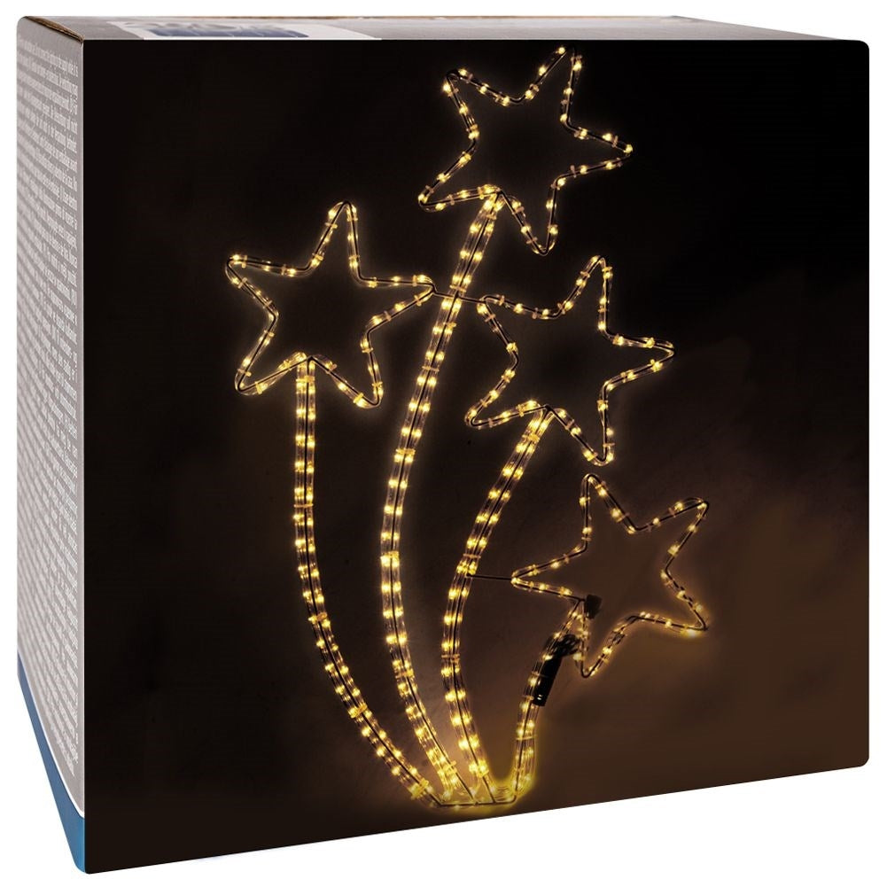Star-shaped LED light string for Christmas decorationA fantastic decoration for Christmas. This LED string light looks wonderful in front of the house, office or in the garden.