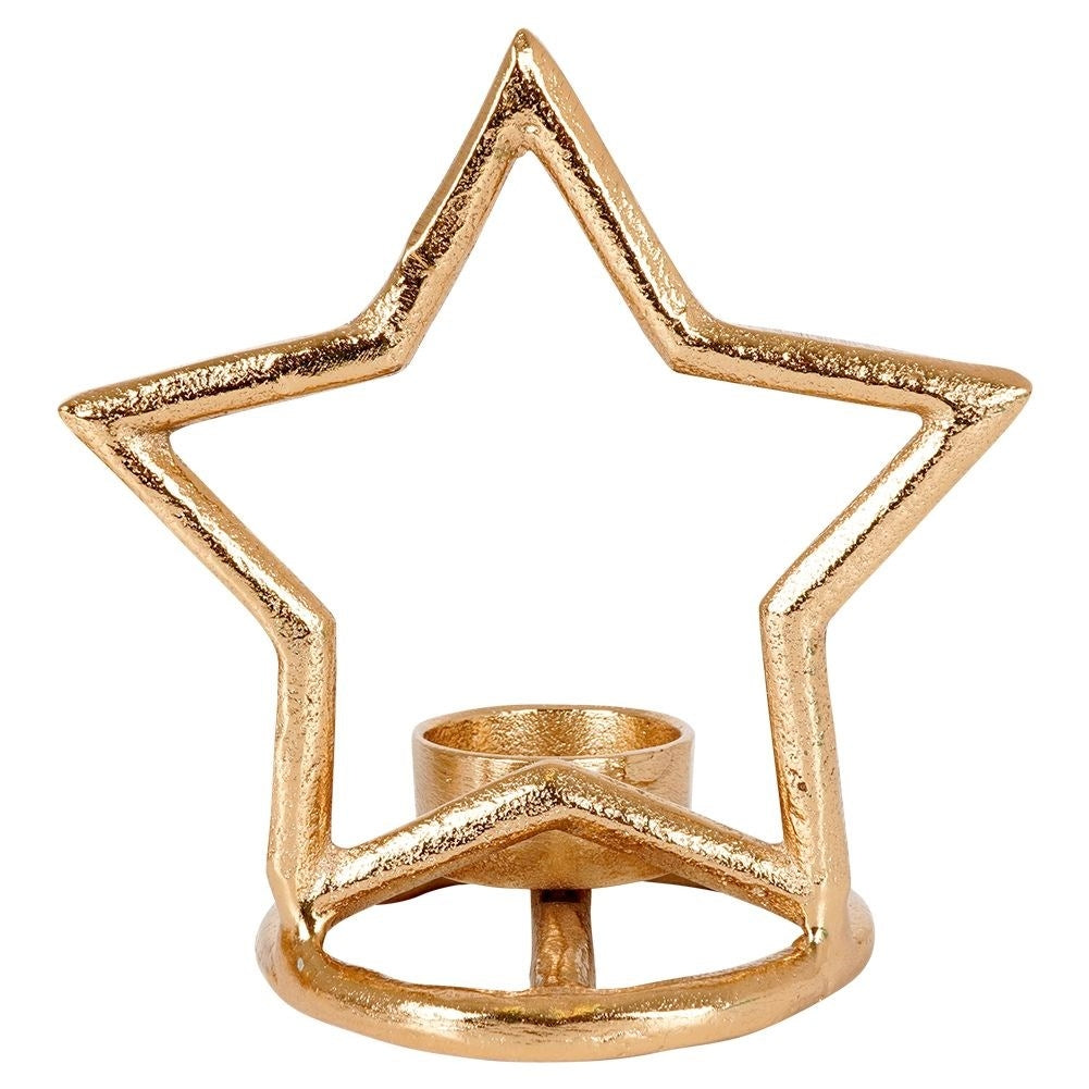 Star-shaped candle holder in aluminum for tealights