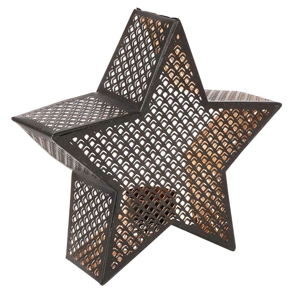 Star-shaped candle holder in gold and black for heat candles