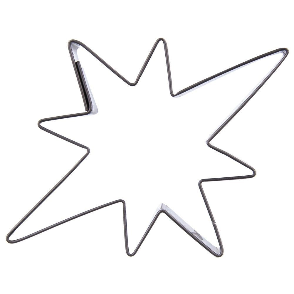 Star-shaped cookie tin in stainless steel for gingerbread cookies