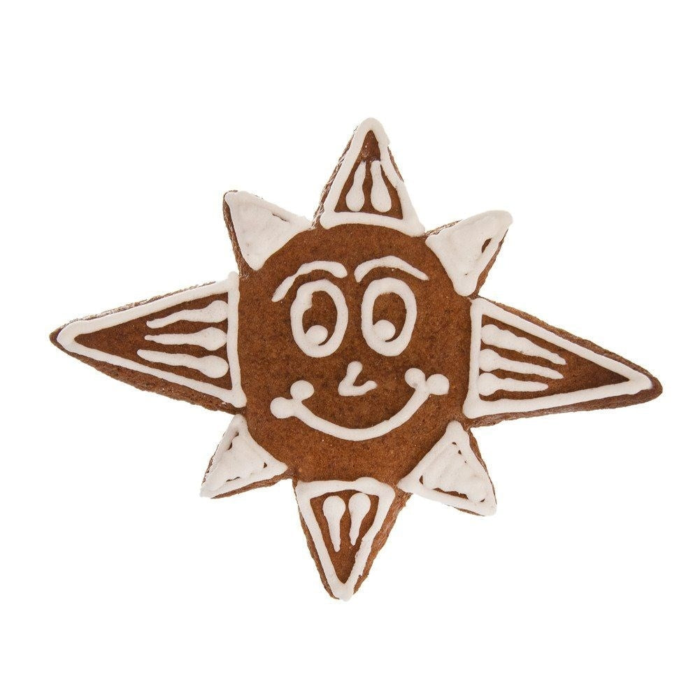Star-shaped cookie tin in stainless steel for gingerbread cookies