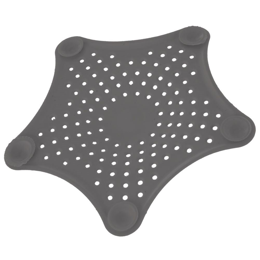 Star-shaped dish strainer with suction cups for easy cleaning