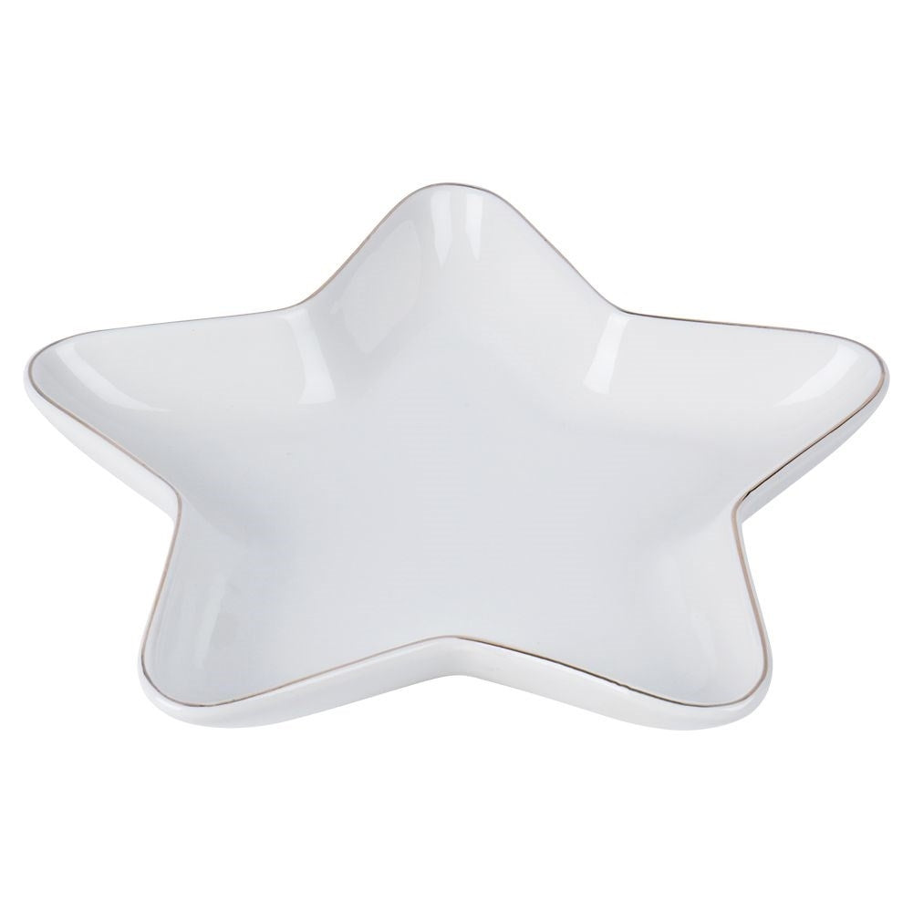 Star-shaped porcelain bowl with gold details for Christmas