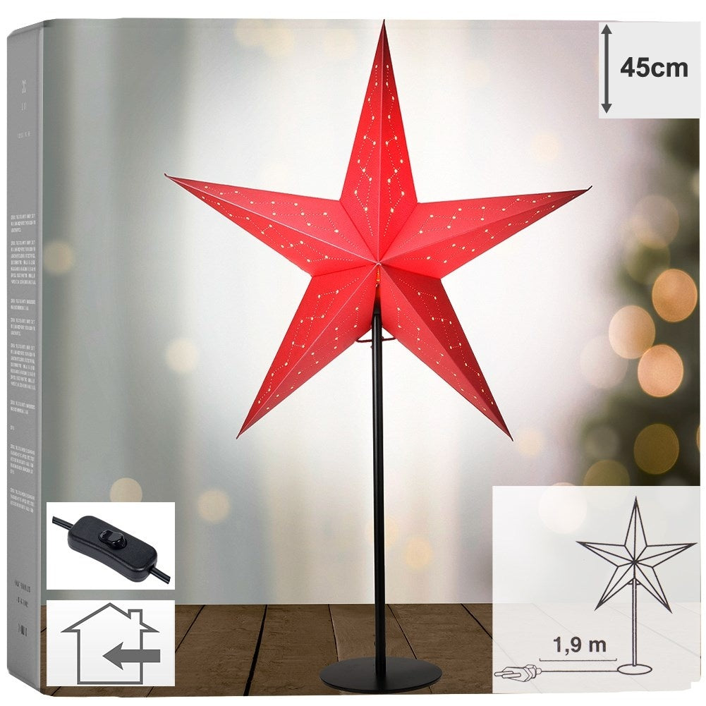 Star-shaped red paper lamp for home and office