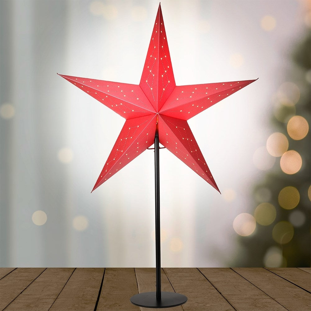 Star-shaped red paper lamp for home and office