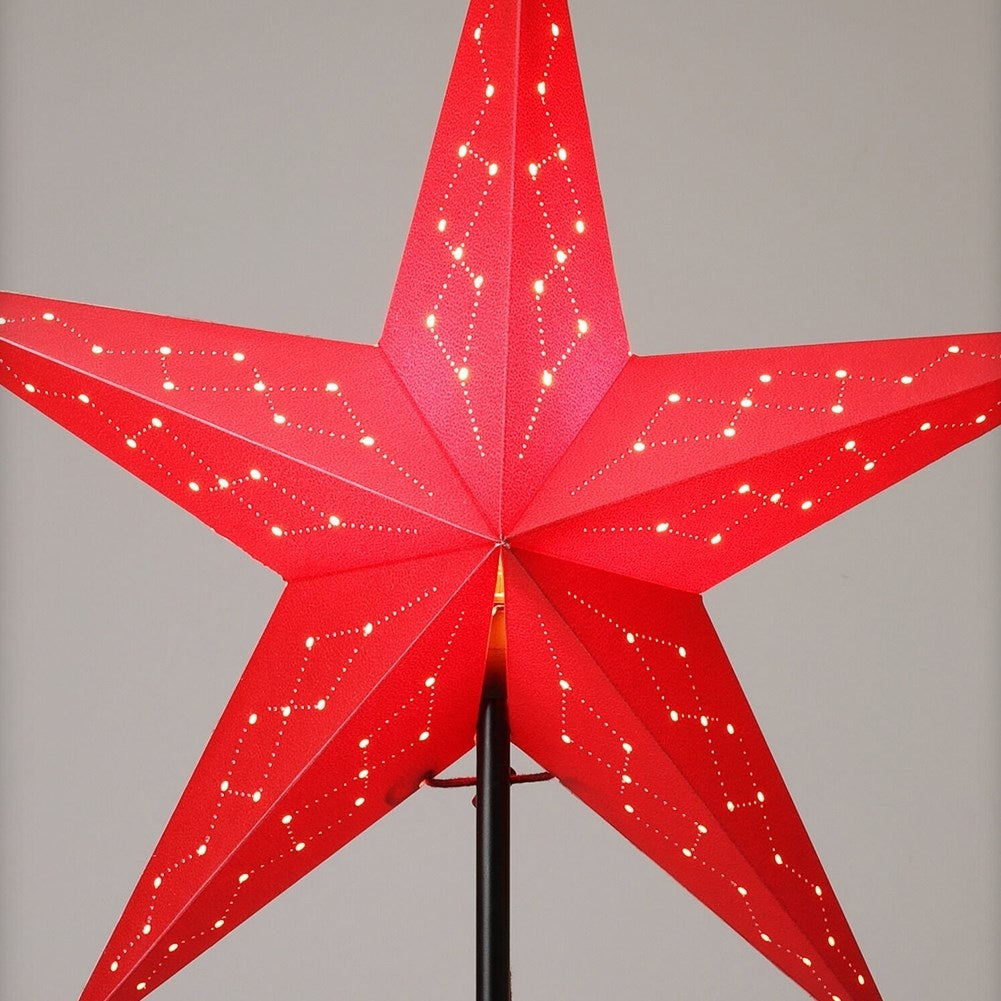 Star-shaped red paper lamp for home and office