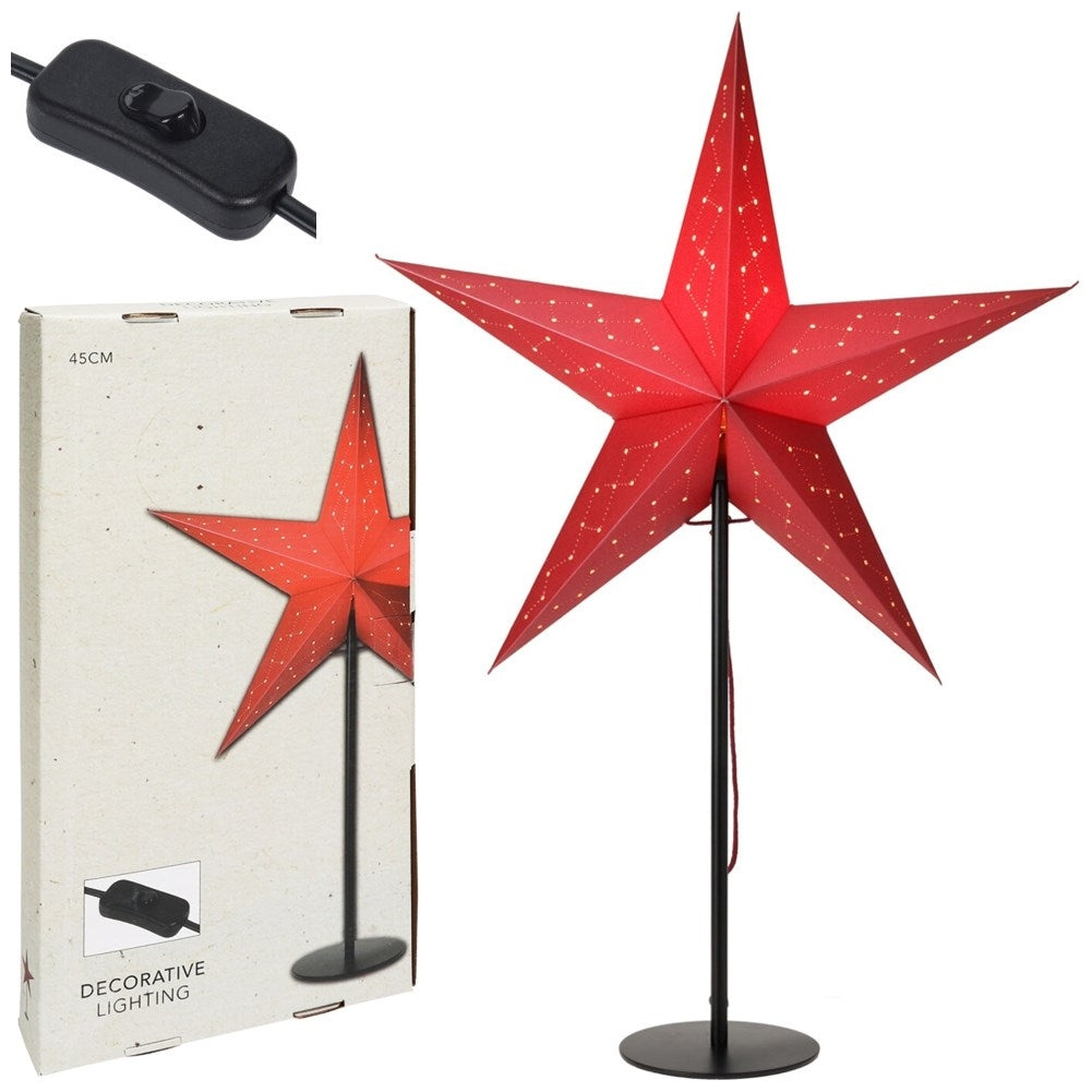 Star-shaped red paper lamp for home and office