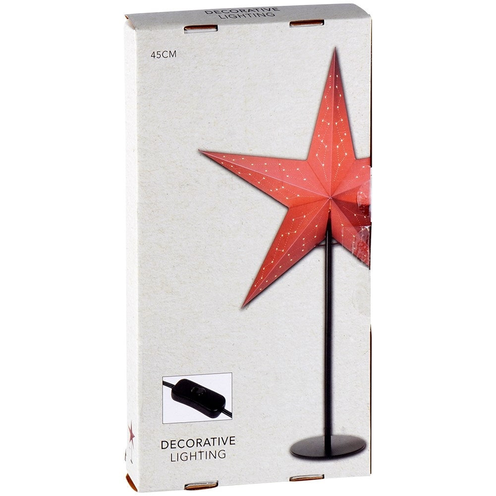 Star-shaped red paper lamp for home and office