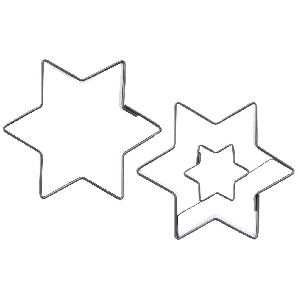 Star-shaped stainless steel cookie cutters - Set of 2