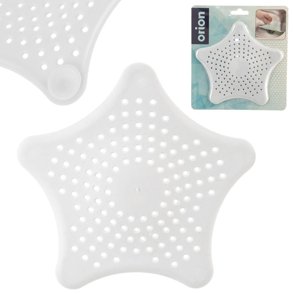 Star-shaped strainer for sinks with suction cups