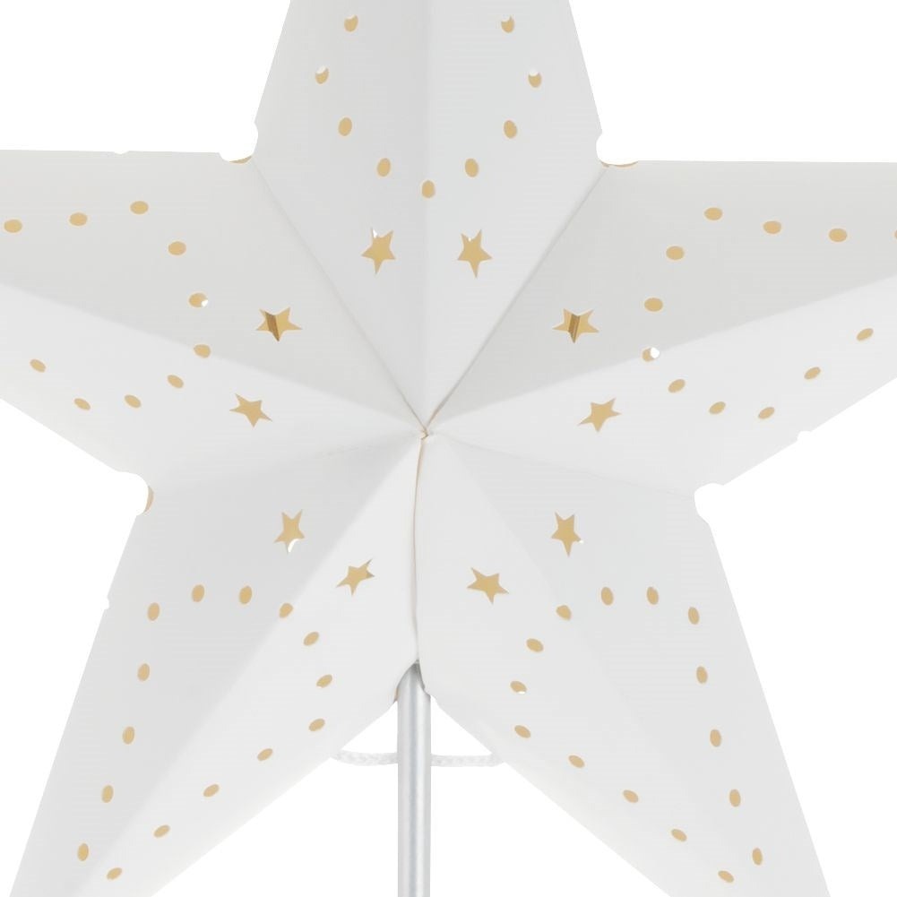 Star-shaped table lamp - Stylish white paper designStar-shaped table lampThis elegant table lamp in the shape of a star is made of white paper and is perfect for your home, office or study. It is powered by mains power and provides a pleasant ligh