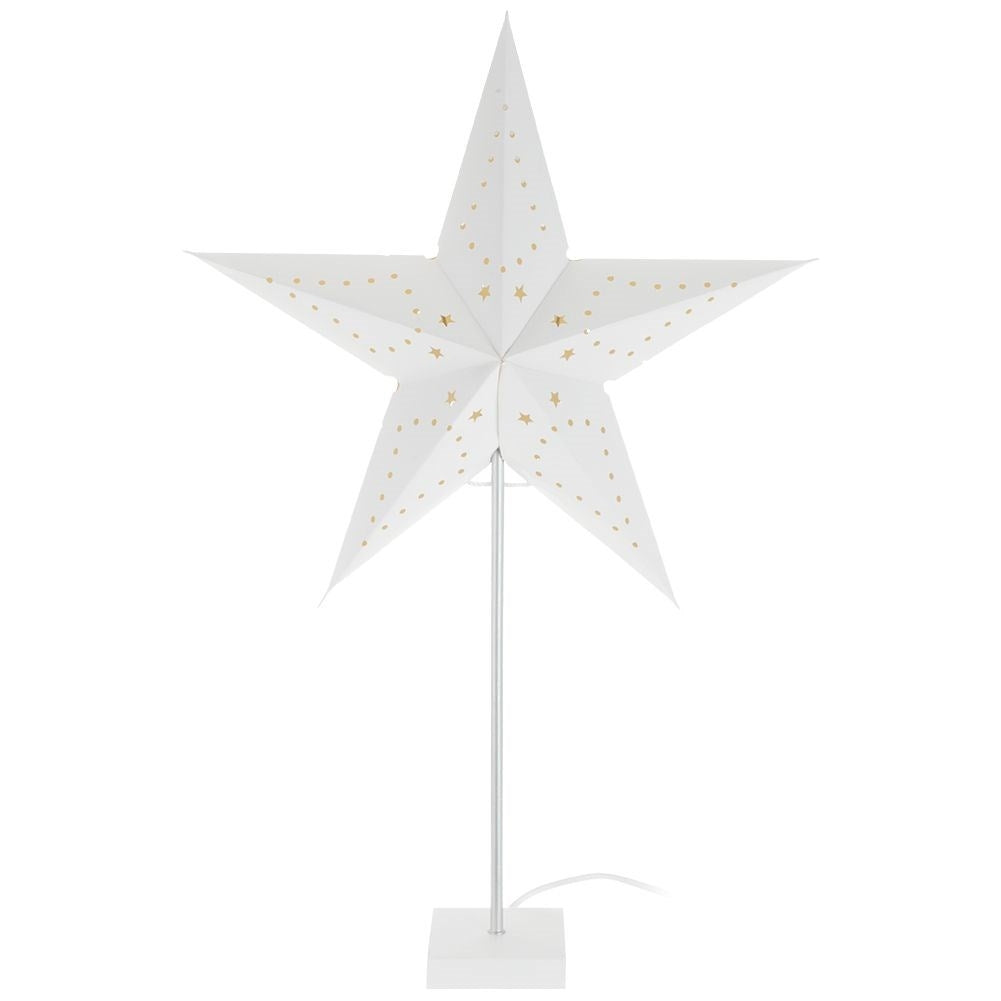 Star-shaped table lamp - Stylish white paper designStar-shaped table lampThis elegant table lamp in the shape of a star is made of white paper and is perfect for your home, office or study. It is powered by mains power and provides a pleasant ligh