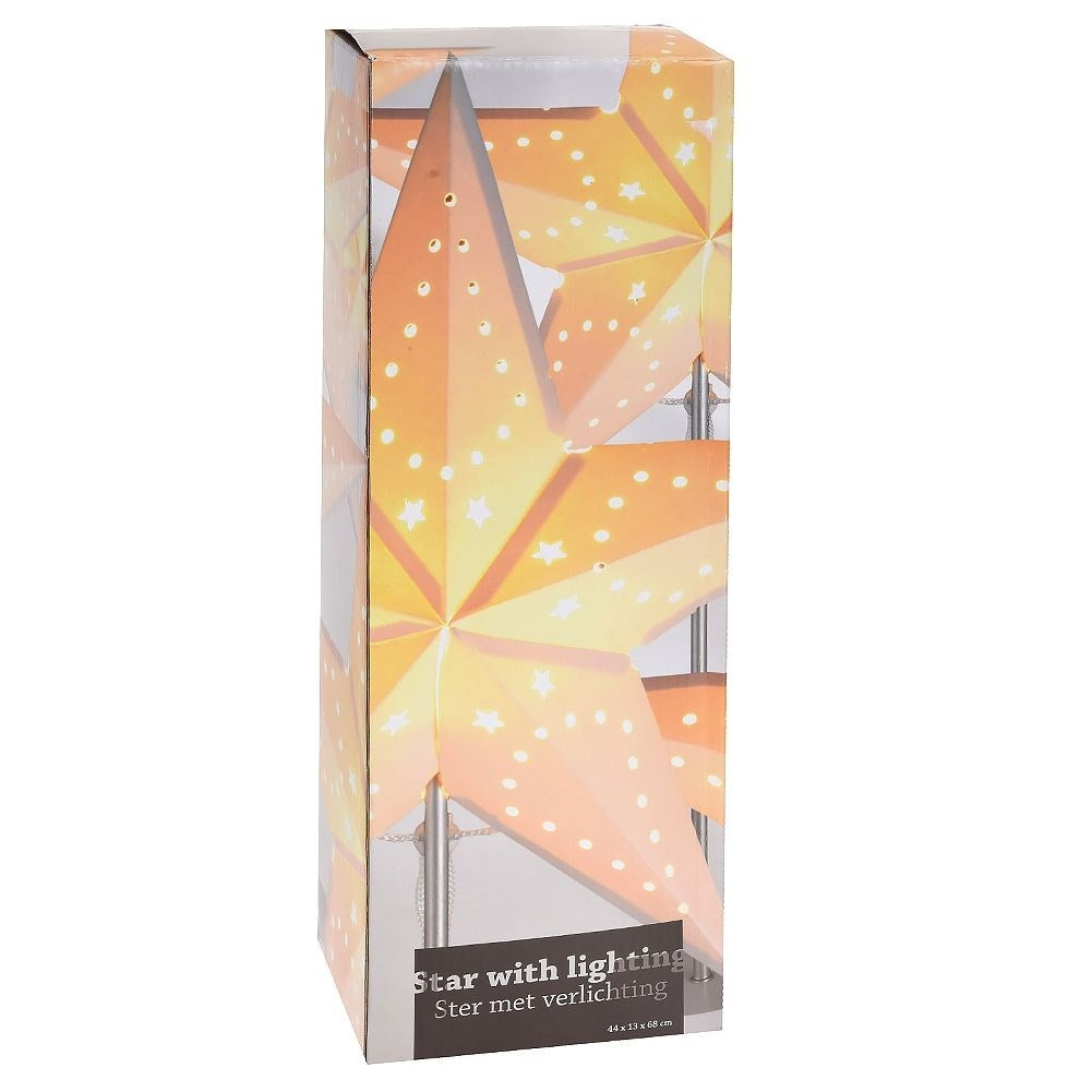 Star-shaped table lamp - Stylish white paper designStar-shaped table lampThis elegant table lamp in the shape of a star is made of white paper and is perfect for your home, office or study. It is powered by mains power and provides a pleasant ligh