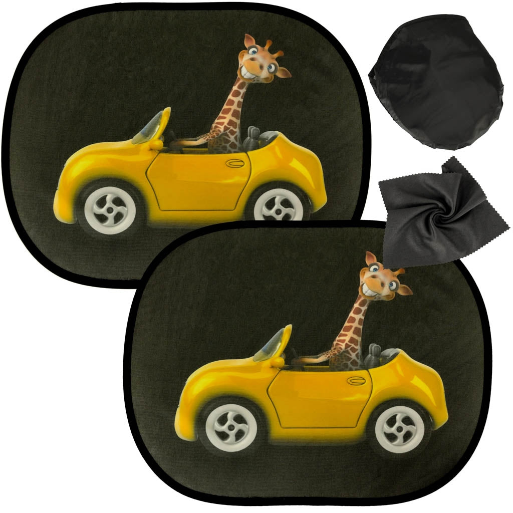 Static sunshade curtain car window cover giraffe