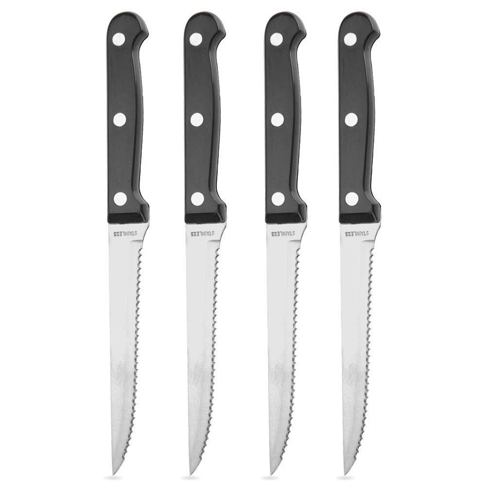 Steak Knife Set with Serrated Blade for Grill and Kitchen