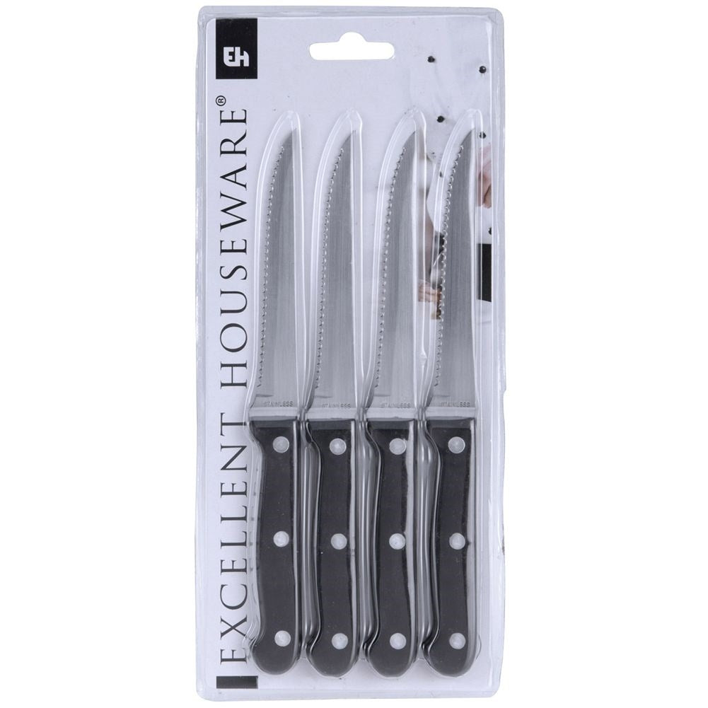 Steak Knife Set with Serrated Blade for Grill and Kitchen