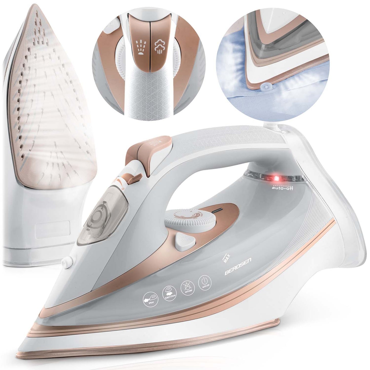 Steam Iron 3000W, Ceramic Soleplate, Vertical Steam