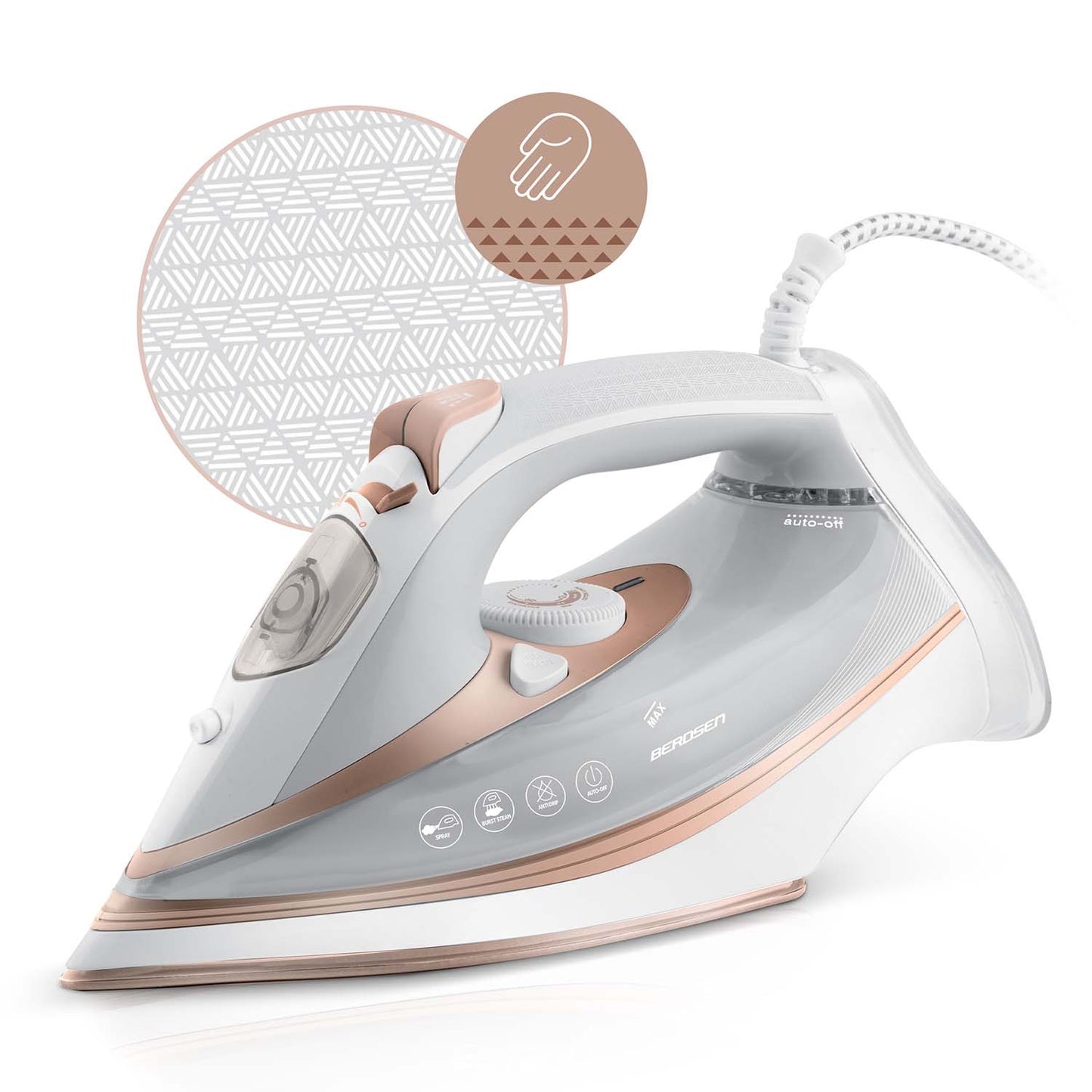 Steam Iron 3000W, Ceramic Soleplate, Vertical Steam