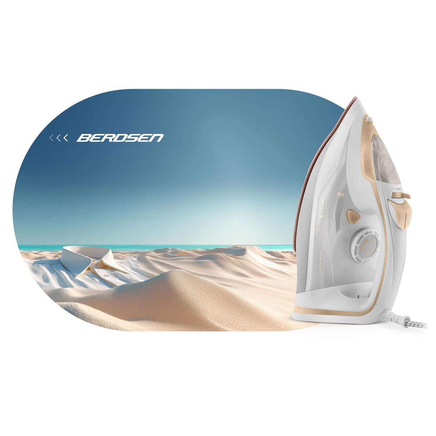 Steam Iron 3000W, Ceramic Soleplate, Vertical Use