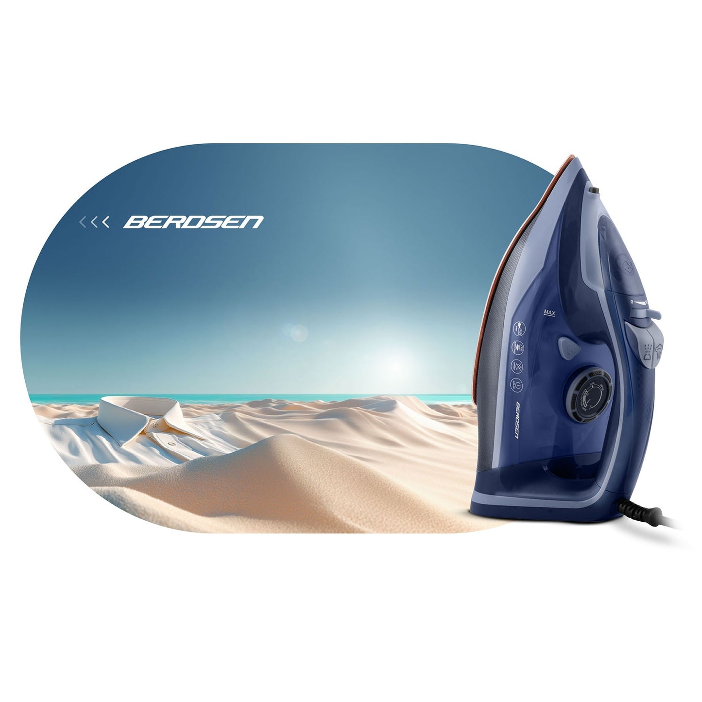 Steam Iron 3000W, Ceramic Soleplate, Vertical Use