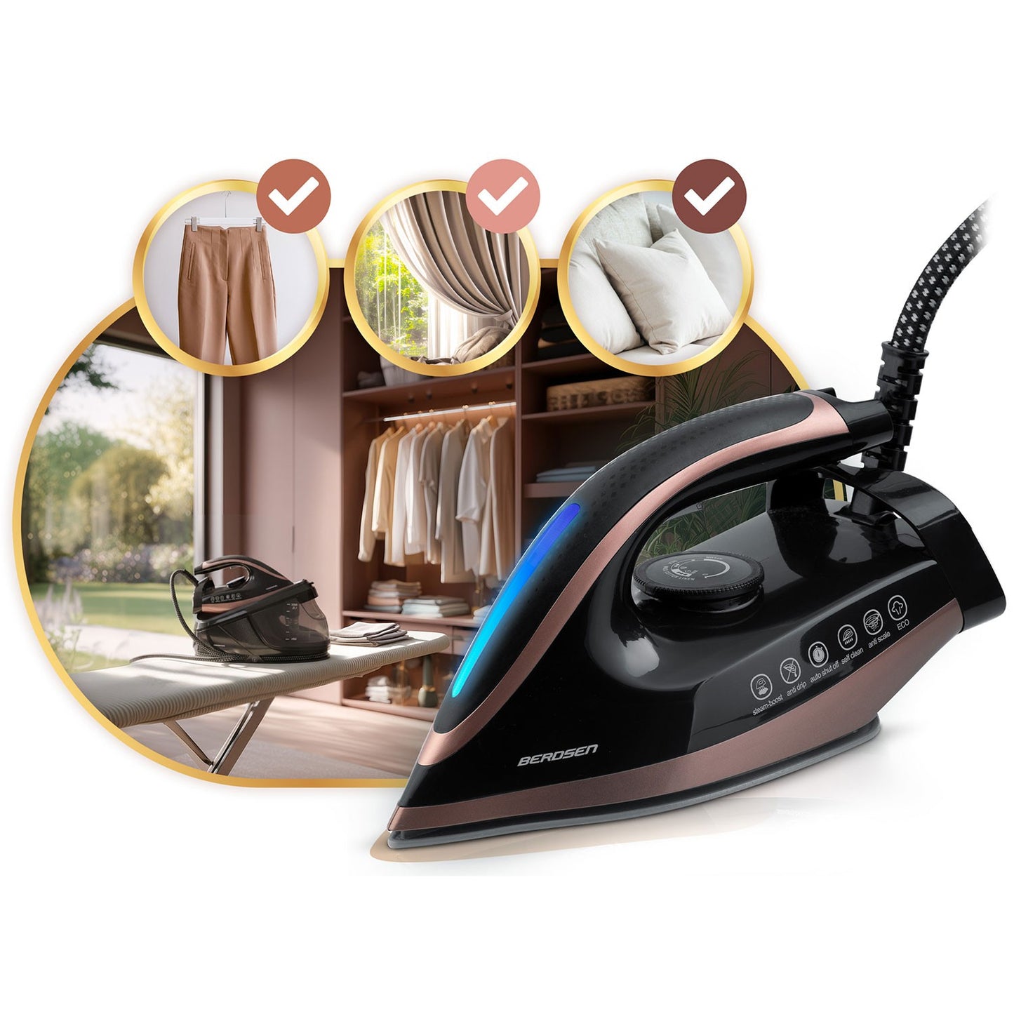 Steam Iron Station, 3000W, Ceramic Soleplate, 1.5L Tank