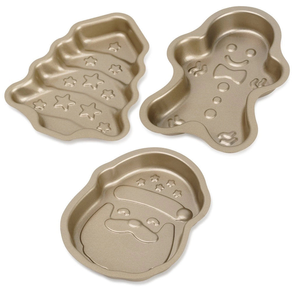 Steel Holiday Cookie Molds Set, Non-Stick, 3 Pieces