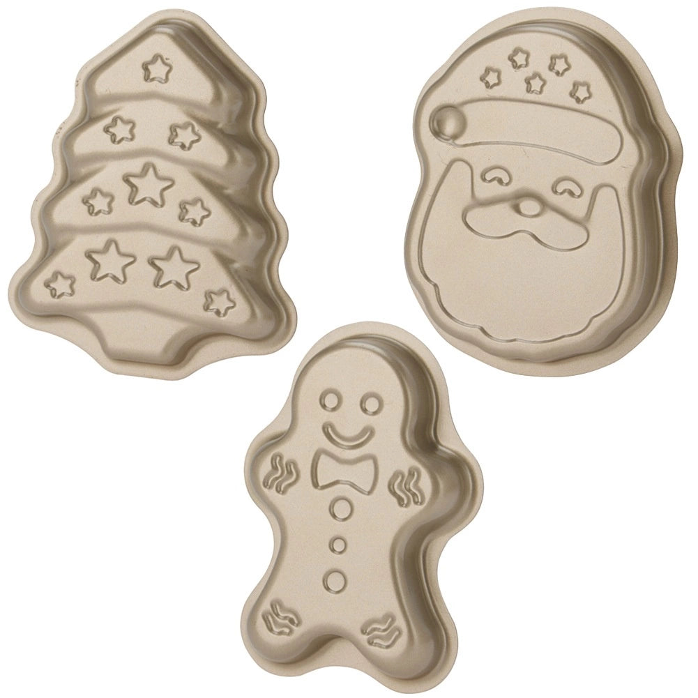 Steel Holiday Cookie Molds Set, Non-Stick, 3 Pieces