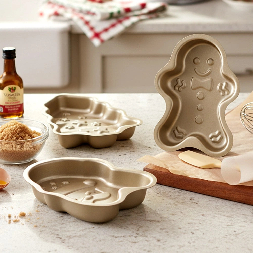Steel Holiday Cookie Molds Set, Non-Stick, 3 Pieces