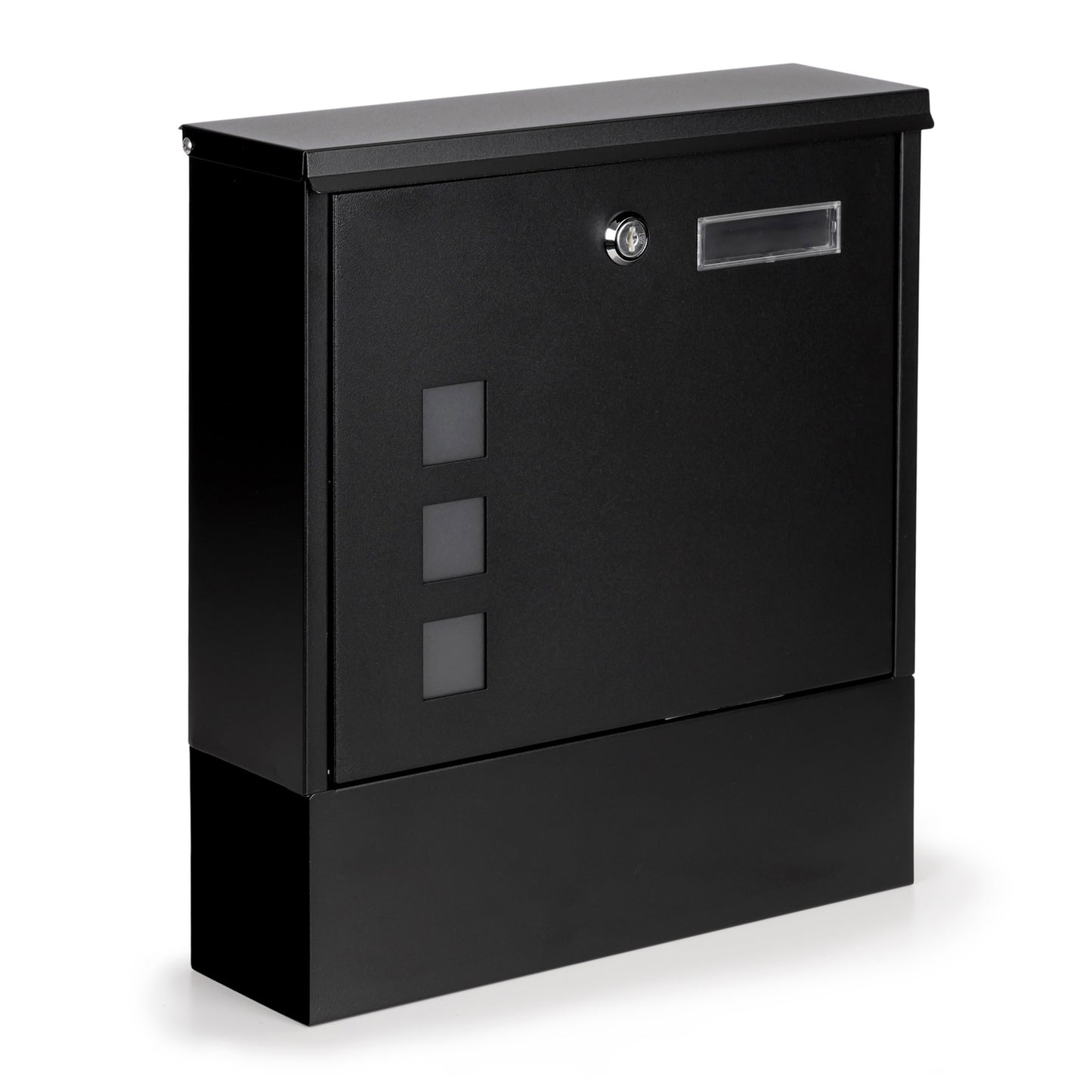 Steel Mailbox Letterbox black with lock