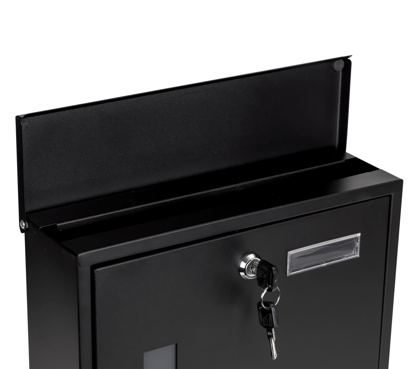 Steel Mailbox Letterbox black with lock