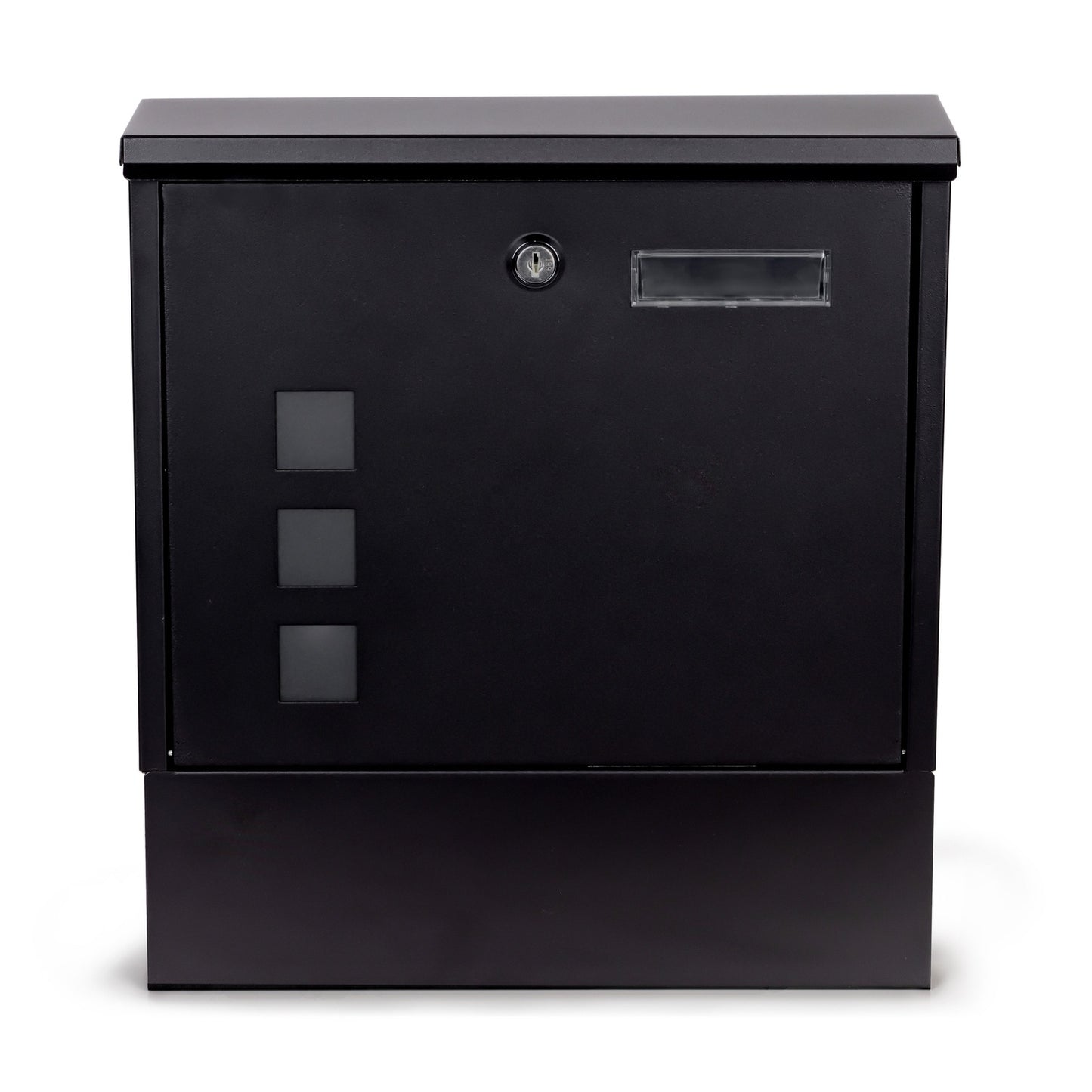 Steel Mailbox Letterbox black with lock
