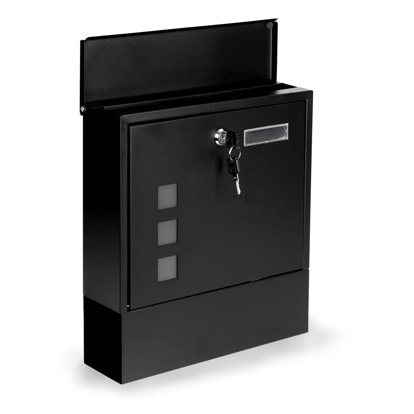 Steel Mailbox Letterbox black with lock