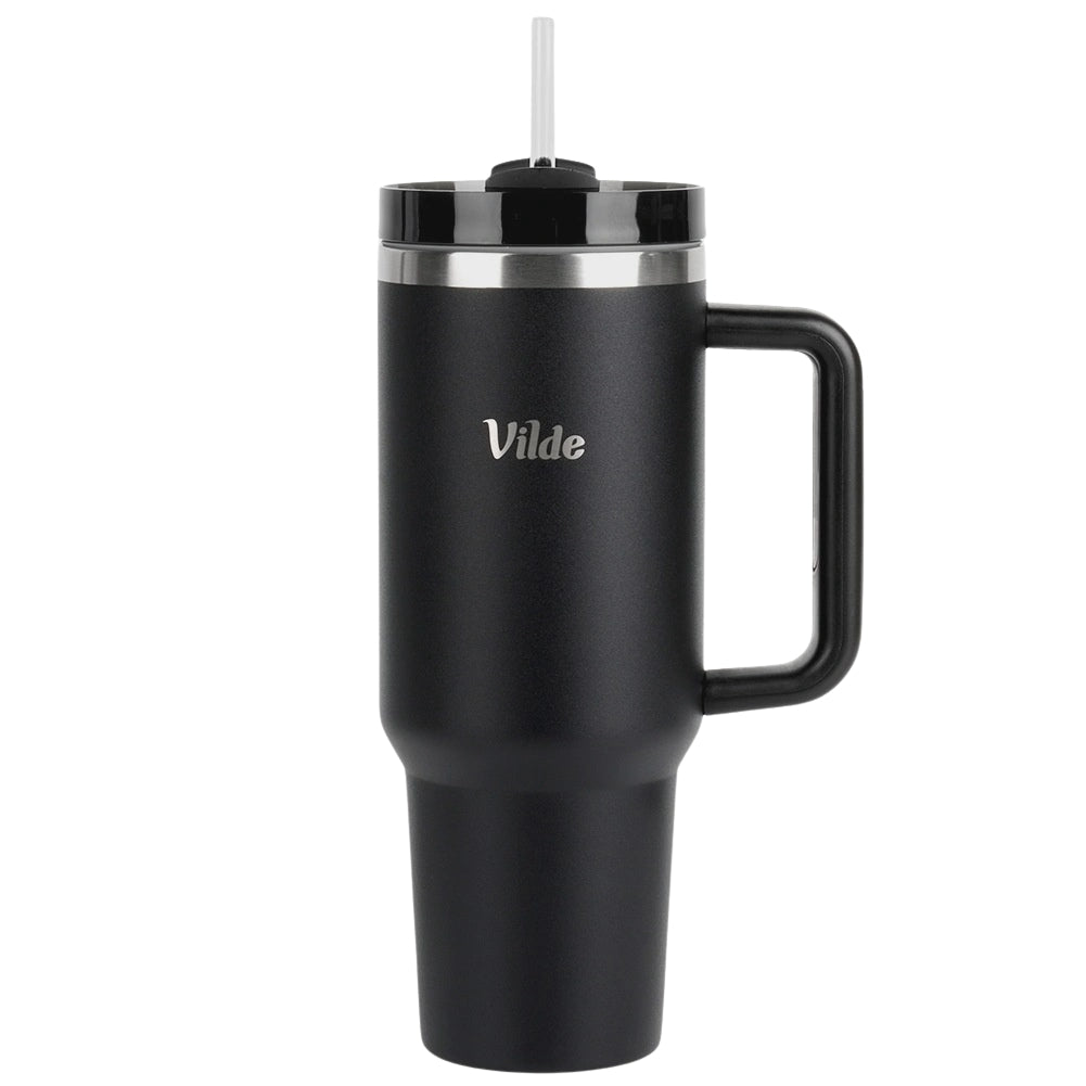 Steel Travel Mug with Handle, 1.2L, Black