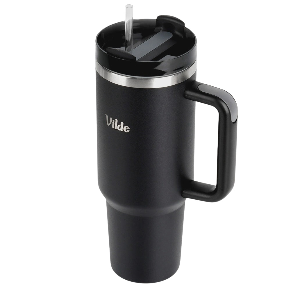 Steel Travel Mug with Handle, 1.2L, Black