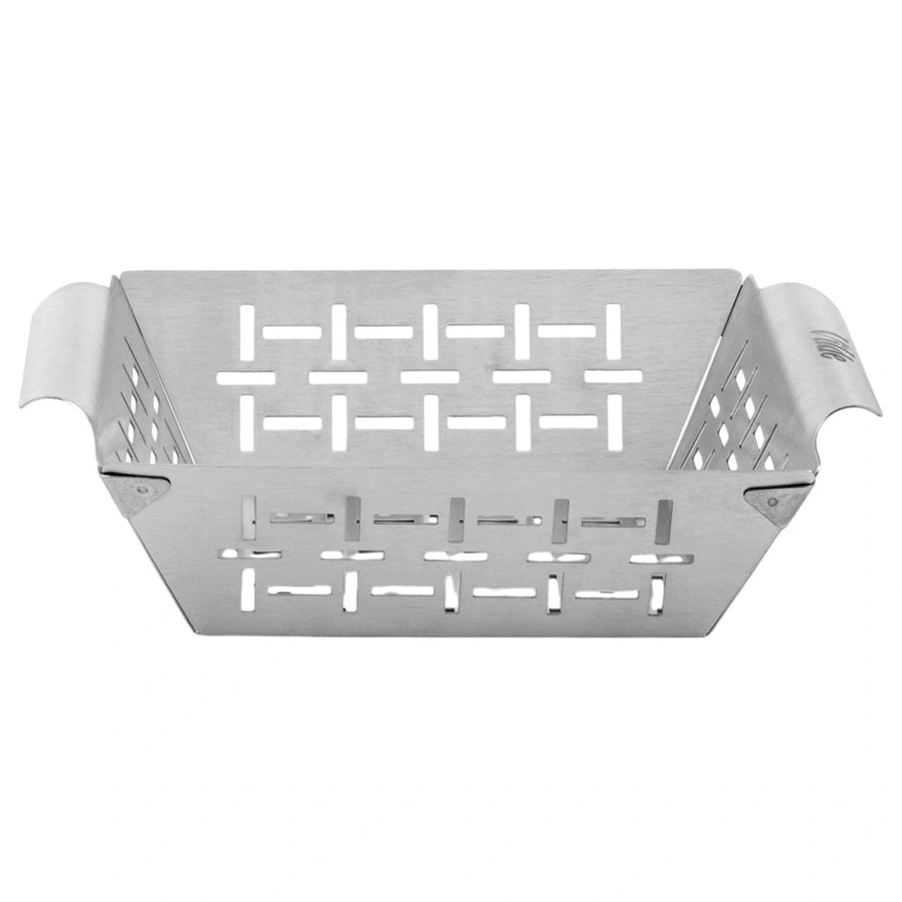 Steel Vegetable Grill Basket, Perforated, 22x18.5x6 cm