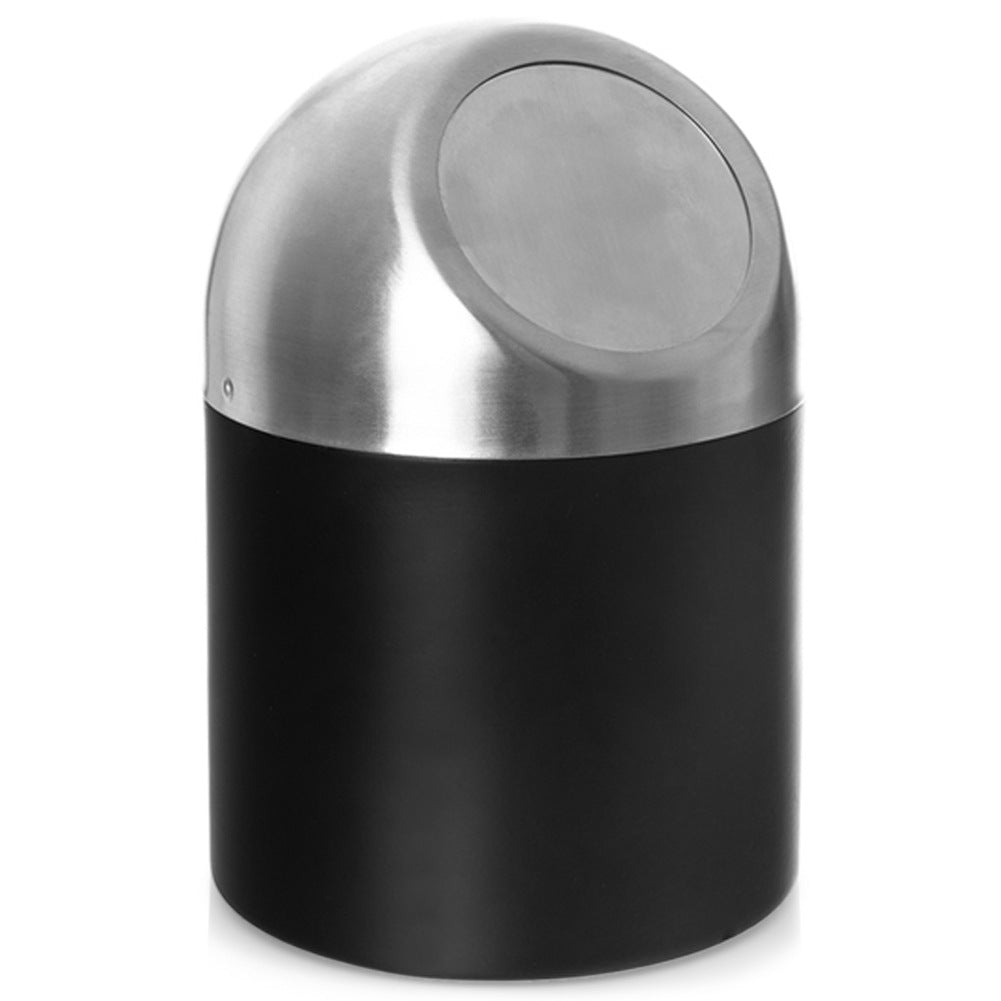 Steel bathroom waste bin BLACK 1.2 l