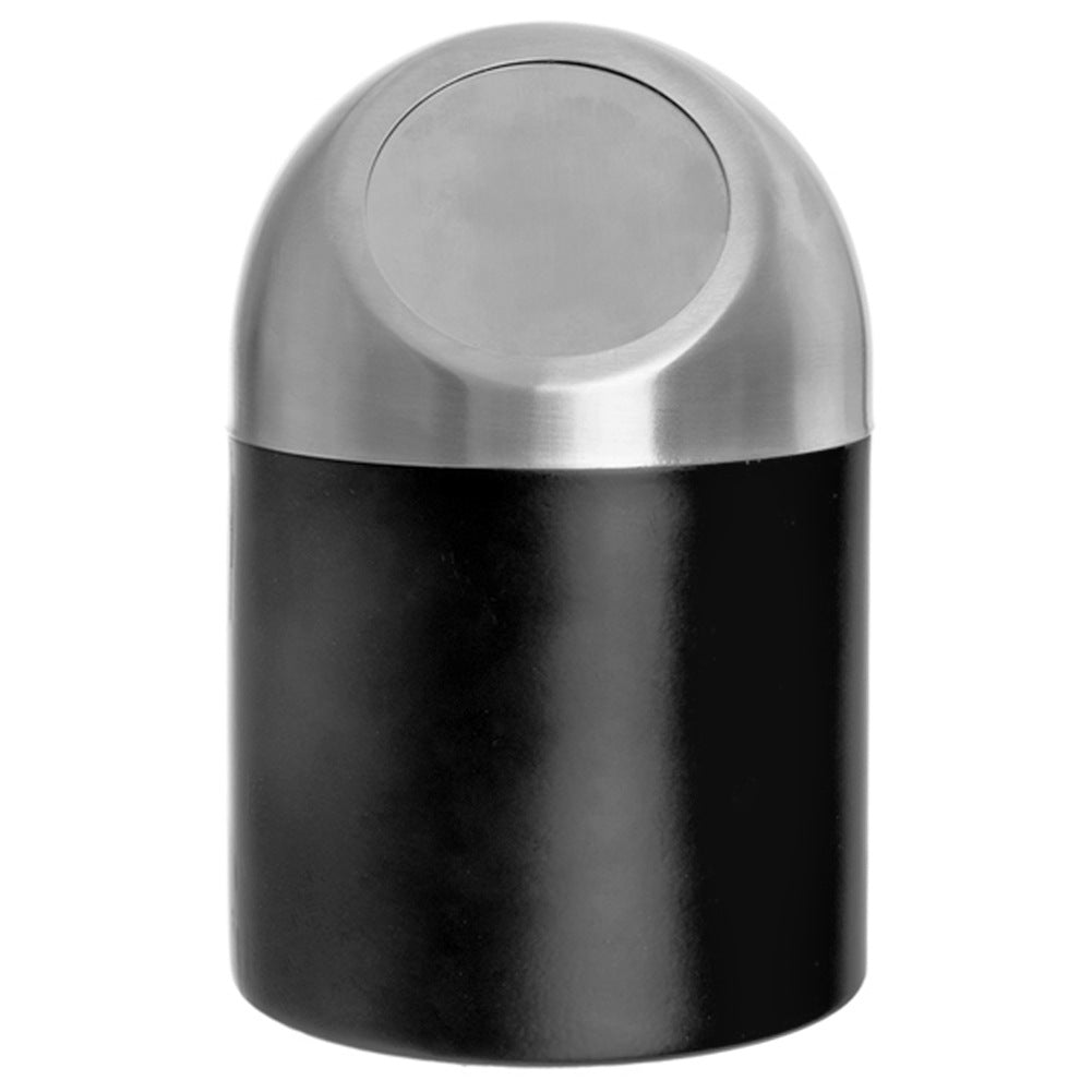 Steel bathroom waste bin BLACK 1.2 l
