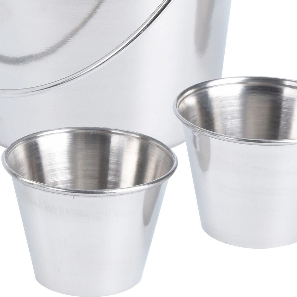 Steel bucket with handle for snacks and snacks