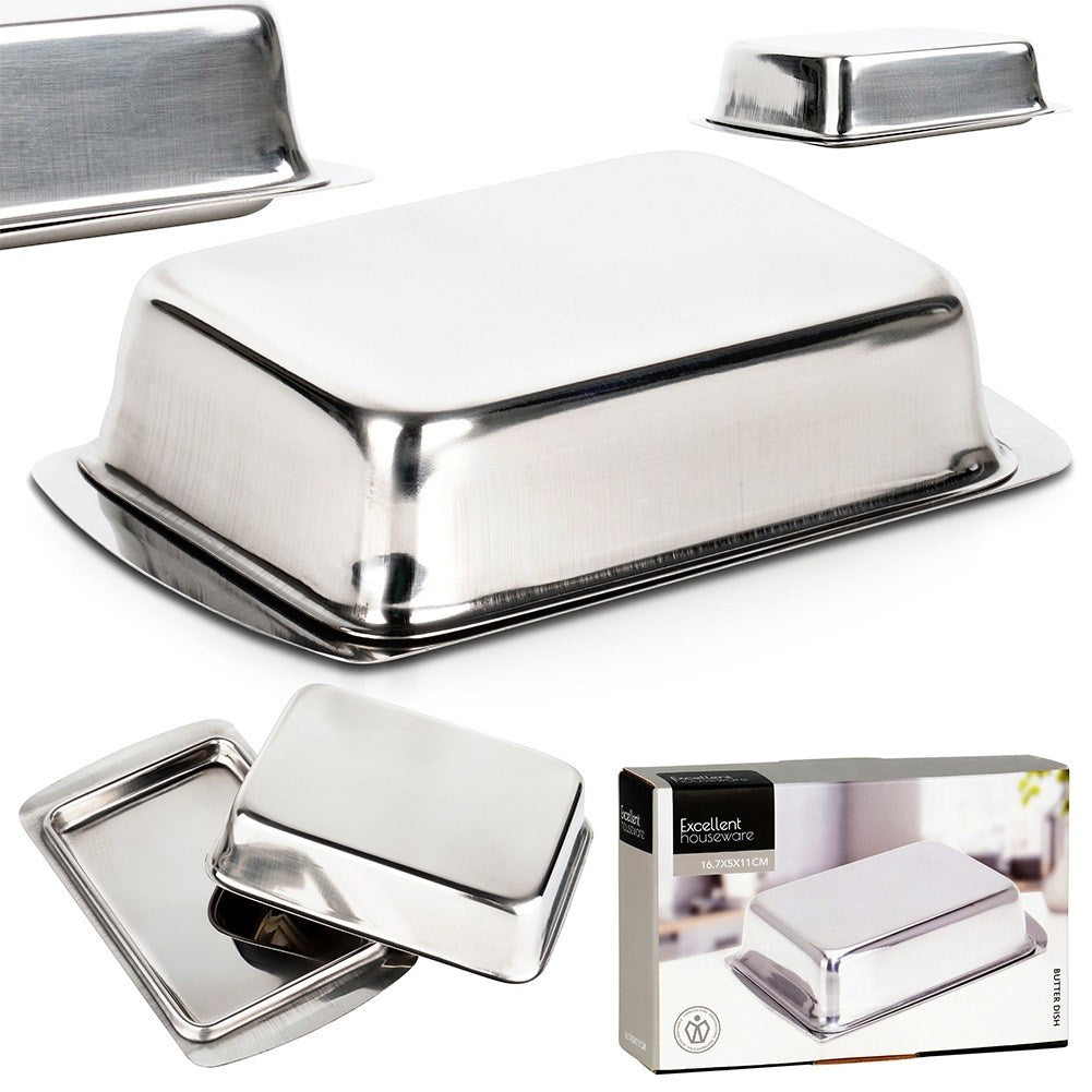 Steel butter dish