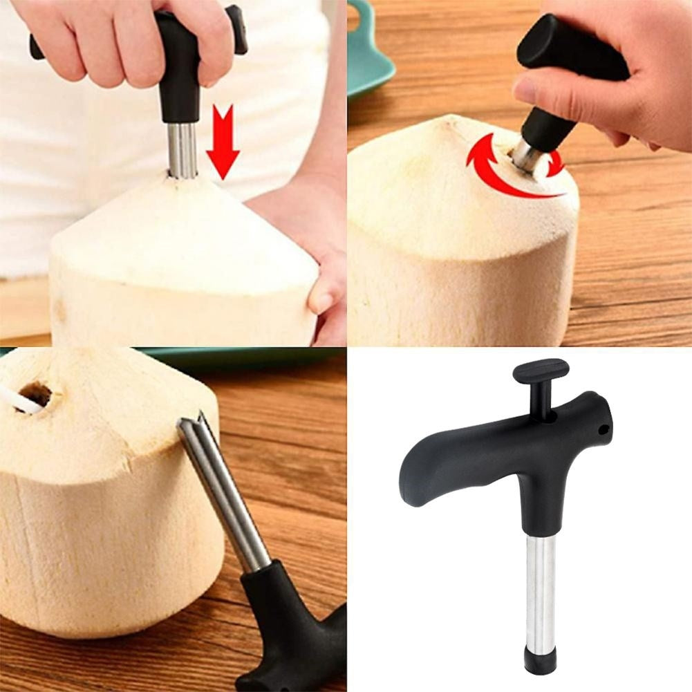 Steel coconut opener: Easy to use and clean