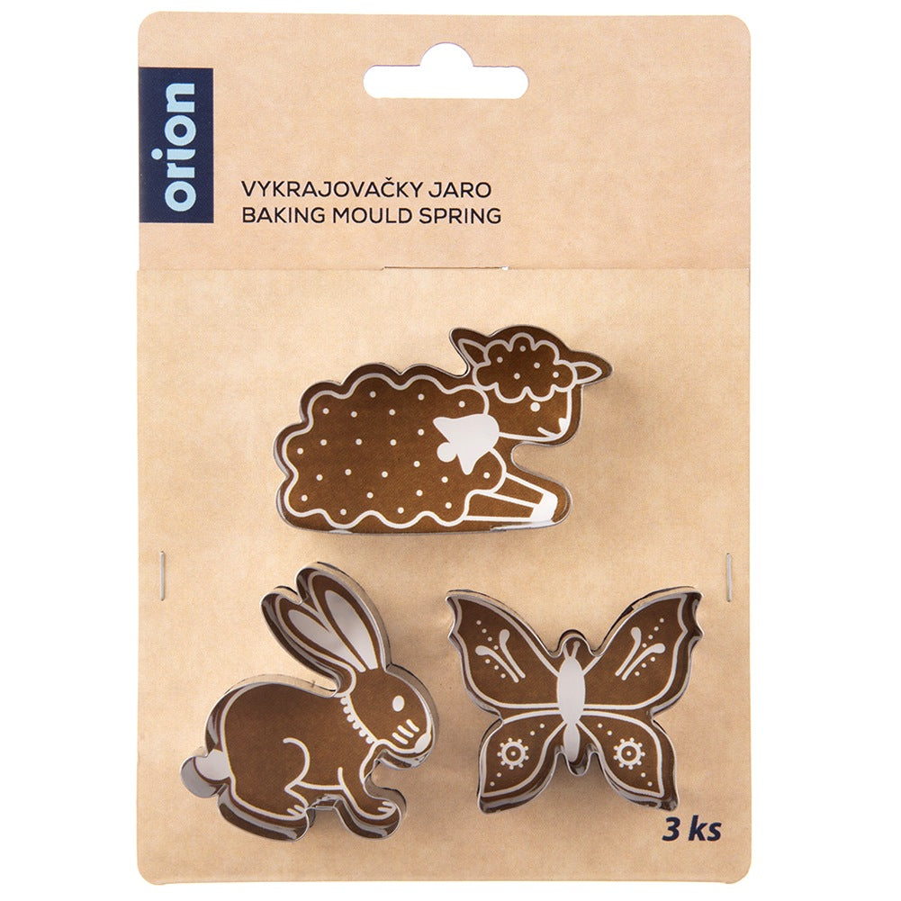 Steel cookie cutters bunny butterfly lamb 3 pcs.