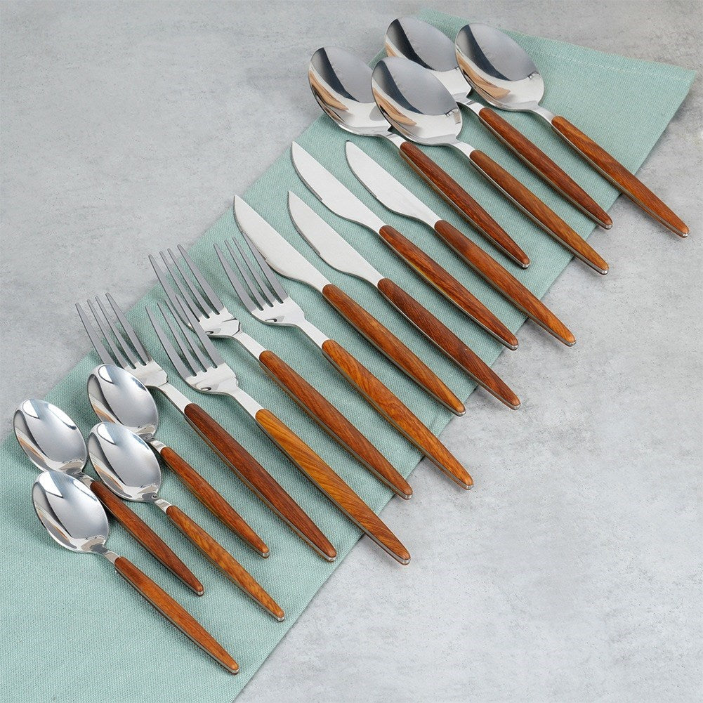 Steel cutlery set, 16 pieces