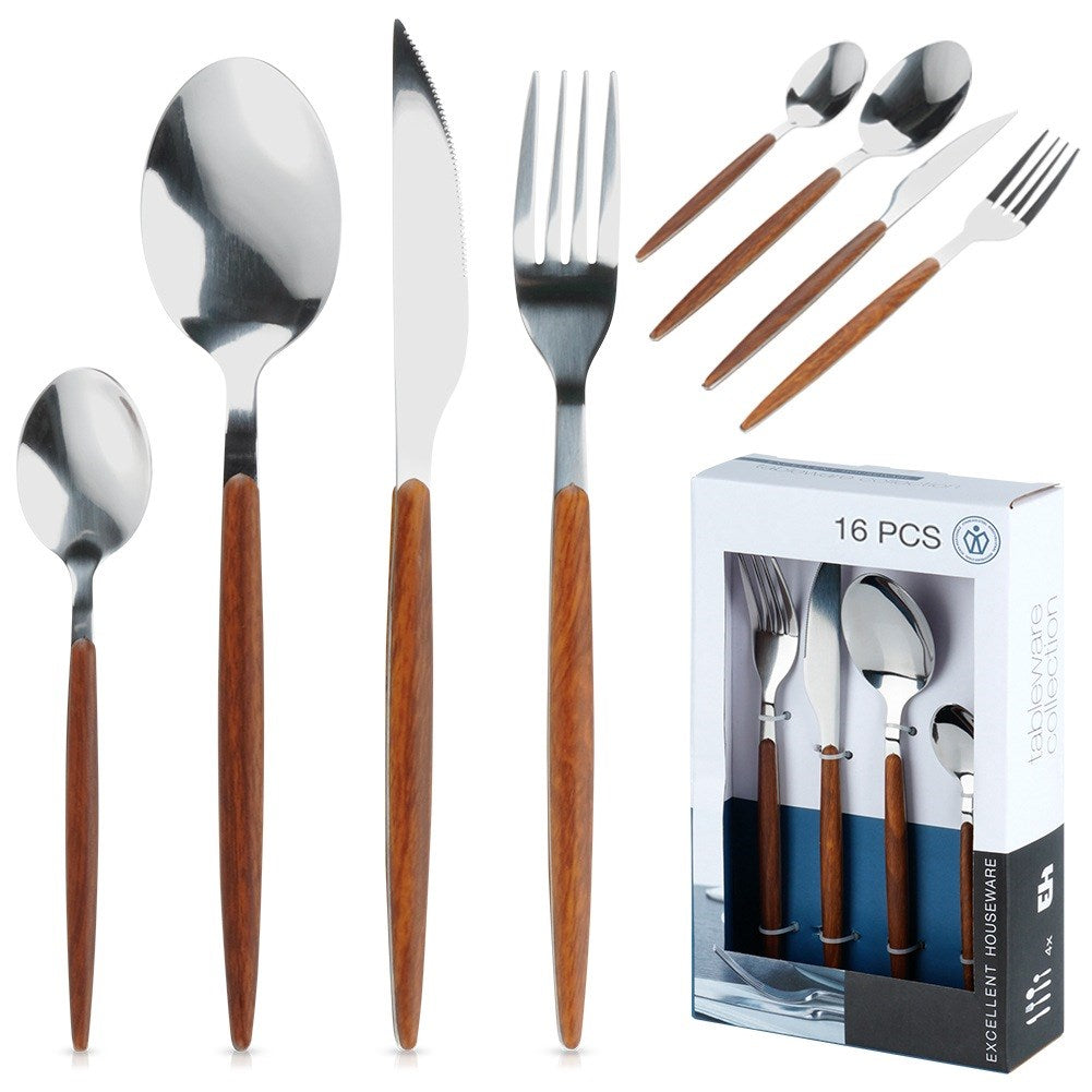 Steel cutlery set, 16 pieces