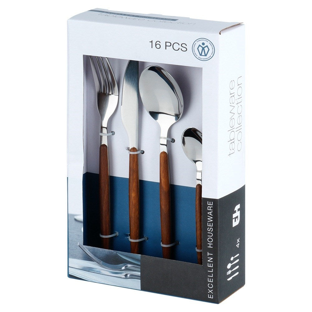 Steel cutlery set, 16 pieces