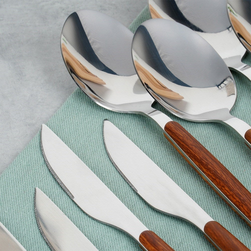 Steel cutlery set, 16 pieces