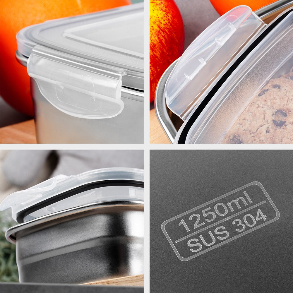 Steel food container with lid and seal 1.25 l