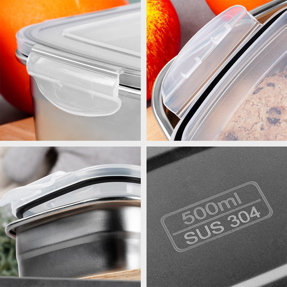 Steel food container with lid and seal 500 ml