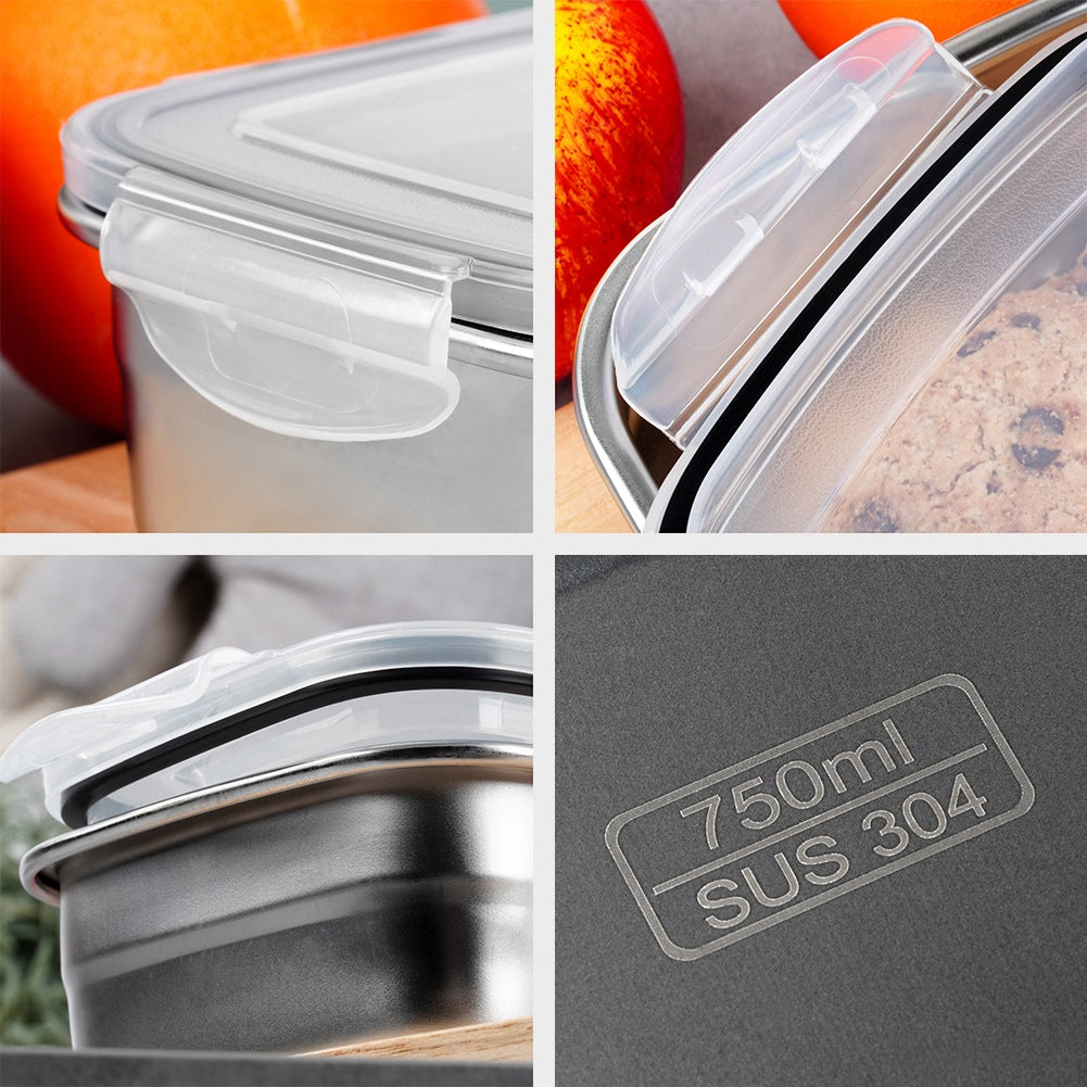 Steel food container with lid and seal 700 ml