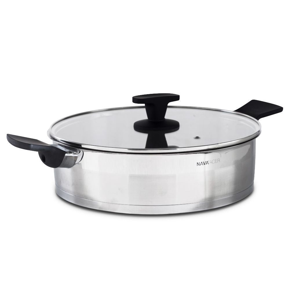 Steel frying pan with glass lid ACER 28 cm, 4.7 l